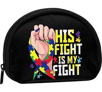 Son Combat est Mon Combat autisme Femmes et Filles Mignon Mode Porte-Monnaie Portefeuille Sac Changement Pochette Porte-clés