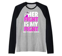 Son Combat est Mon Combat Contre Le Cancer du Sein Manche Raglan