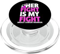 Son Combat est Mon Combat Contre Le Cancer du Sein PopSockets PopGrip pour MagSafe