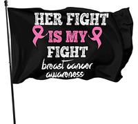Son combat est mon combat contre le cancer du sein ruban rose Drapeau 3x5 3x5 Ft Bannière