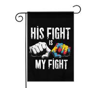 Son combat est mon combat pour la sensibilisation à l'autisme - Drapeaux de jardin 32 x 46 cm (12,5 x 18 pouces) aux couleurs vives - Décoration extérieure pour jardin et maison
