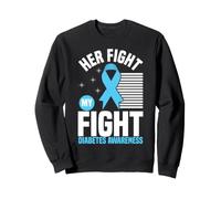 Son Combat est Mon Combat Sensibilisation au diabète DT1 Diabétique de Type 1 Sweatshirt
