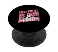 Son Combat Est Notre Combat Combattre Rose Cancer du Sein PopSockets PopGrip Adhésif
