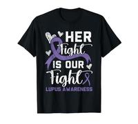 Son Combat est Notre Combat Soutenez l'escouade Lupus Awareness T-Shirt Graphique avec Valeur, Homme, Noir, XL