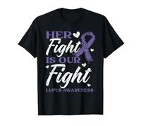 Son Combat est Notre Combat Soutenez l'escouade Lupus Awareness T-Shirt Graphique avec Valeur, Homme, Noir, M