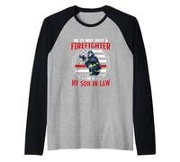 Son In Law Is A Firefighter Proud Dad Gift For Fireman Manche Raglan