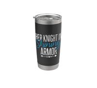Son mari, chevalier en armure brillante Gobelet isotherme en acier inoxydable double paroi
