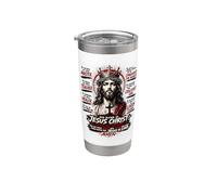 Son Nom est Jésus-Christ - Roi des Rois Design de Foi Gobelet isotherme en acier inoxydable double paroi