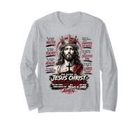 Son Nom est Jésus-Christ - Roi des Rois Design de Foi Manche Longue