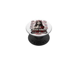 Son Nom est Jésus-Christ - Roi des Rois Design de Foi PopSockets PopGrip Adhésif