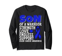 Son of a Warrior Support Colon Cancer Awareness Items Gifts Manche Longue