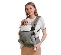 SONARIN 3 en 1 Porte-bébé Respirant,Multifonction Léger Porte Bébé Avant et Arrière Porte-bébé Écharpe de Portage Ergonomique,Multi-Positions pour Nouveau-né Bébé Enfant 3-48 Mois(Vert)