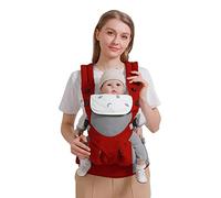 SONARIN 3 en 1 Porte-bébé Respirant,Multifonction Léger Porte Bébé Avant et Arrière Porte-bébé Écharpe de Portage Ergonomique,Multi-Positions pour Nouveau-né Bébé Enfant 3-48 Mois(Rouge)