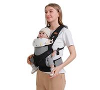 SONARIN 3 en 1 Porte-bébé Respirant,Multifonction Léger Porte Bébé Avant et Arrière Porte-bébé Écharpe de Portage Ergonomique,Multi-Positions pour Nouveau-né Bébé Enfant 3-48 Mois(Noir)