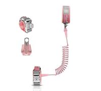 SONARIN Anti Perdu Poignet Ceinture pour Enfant,360° Rotation Bébé Harnais de Sécurité Rênes de Sécurité Laisse Bracelet Poignet Lien Enfant avec Corde Élastique & Verrouillage 1.5M(Rose)