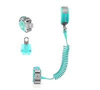 SONARIN Anti Perdu Poignet Ceinture pour Enfant,360° Rotation Bébé Harnais de Sécurité Rênes de Sécurité Laisse Bracelet Poignet Lien Enfant avec Corde Élastique & Verrouillage 1.5M(Vert)