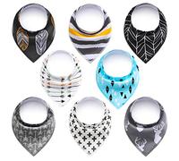 SONARIN Bavoirs Bébé Lot de 8 pcs Bandana Drool Bavoirs,doux et absorbants,avec Boucle Réglable,bavoirs bandana en coton bio super absorbant,pour garçons,fille