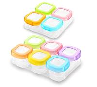 SONARIN BPA-Free conteneur de stockage de nourriture pour bébé, conteneur de stockage de supplément alimentaire pour bébé,Peut être congelé et micro-ondes(6 x 60 ml + 4x 120 ml)