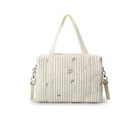 SONARIN Brodé Sac à Langer pour Bébé Fourre-tout,Grande Capacité Coton Sac Bandoulière à Langer Élégant Sac de Maternité Sac à Couches de Voyage avec 2 Crochets de Poussette(Olive)