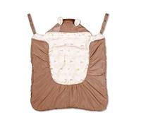 SONARIN Coupe-Vent Couverture pour Porte Bébé,Chaude Housse de Porte-Bébé Hiver à Capuche avec Polaire Corail Doublure,Universelle Chancelière Cape de Transporteur avec Poche Avant(Café)