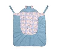 SONARIN Coupe-Vent Couverture pour Porte Bébé,Chaude Housse de Porte-Bébé Hiver à Capuche avec Polaire Corail Doublure,Universelle Chancelière Cape de Transporteur avec Poche Avant(Bleu)