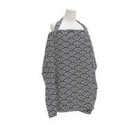 SONARIN Couverture d'Allaitement,Coton Écharpe Allaitement Respirant Housse d'Allaitement Douce Tablier d'Allaitement Foulard d'Allaitement Multi Usage avec Sangle Ajustable(Vague Noire)