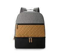 SONARIN Double Couche Sacs à Dos à Langer pour Bébé,Grande Capacité Imperméable Sacs à Langer avec Pochette Glacière Sac à Couches de Voyage Portable avec Crochets de Poussette(Gris)