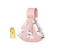 SONARIN Echarpe de Portage,Coton Doux Porte-bébé Bébé Sling Écharpe Porte Bébé Couverture d'Allaitement avec Anneaux Réglables pour Nouveau-né Bébé Tout-petit jusqu'à 15 kg(Feuille Rose)