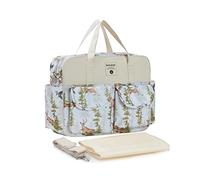 SONARIN Élégant Grande Capacité Sac à Langer pour Bébé Fourre-tout,Sac à Langer Bandoulière Bébé Étanche Sac de Maternité Sac à Couches de Voyage avec Bretelles & Matelas à Langer(Chevreuil)