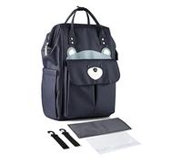 SONARIN Élégant Grande Capacité Sacs à Dos à Langer pour Bébé,Sacs à Langer Multifonction Imperméable Sac à Couches de Voyage avec Matelas à Langer & Crochets de Poussette(Bleu Foncé)