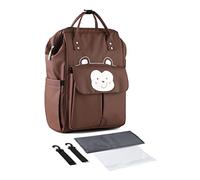 SONARIN Élégant Grande Capacité Sacs à Dos à Langer pour Bébé,Sacs à Langer Multifonction Imperméable Sac à Couches de Voyage avec Matelas à Langer & Crochets de Poussette(Marron)