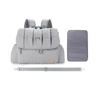 SONARIN Élégant Imperméable Sac à Dos à Langer pour Bébé,Multifonctionnel Grande Capacité Sac à Langer Sac de Maternité Sac à Couches de Voyage avec Matelas à Langer & Bretelle Unique(Gris)