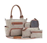 SONARIN Ensemble Sac à Langer pour Bébé, Sac de Maternité Multifonction avec Matelas à Langer & Crochets de Poussette (Kaki)