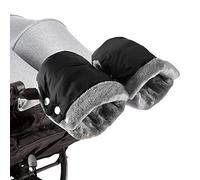 SONARIN Gants de Poussette,Hiver Doux Chaud Protège-Mains pour Poussette Chauffe-Mains Poussette Coupe-Vent Imperméable Moufles Poussette Universelle pour Landau Buggy Vélo(Noir)