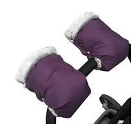 SONARIN Gants de Poussette,Hiver Doux Chaud Protège-Mains pour Poussette Chauffe-Mains Poussette Coupe-Vent Imperméable Moufles Poussette Universelle pour Landau Buggy Vélo(Violet)