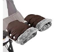 SONARIN Gants de Poussette,Hiver Doux Chaud Protège-Mains pour Poussette Chauffe-Mains Poussette Coupe-Vent Imperméable Moufles Poussette Universelle pour Landau Buggy Vélo(Marron)