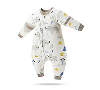 SONARIN Gigoteuse Bébé avec Jambes et Manches Amovible,100% Coton Turbulette Gigoteuse pour Tout-Petits Grenouillères Bébé Sac de Couchage pour Bébé de 3 Mois à 7 Ans(Rhinocéros),L,90CM