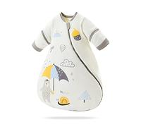 SONARIN Gigoteuse Bébé avec Manches Amovible,2.5 Tog 100% Coton Turbulette Gigoteuse pour Tout-Petits Sac de Couchage pour Bébé Fille Garçon de 3 Mois à 4 Ans Chaud et Respirant(Ours),L,90CM