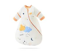 SONARIN Gigoteuse Bébé avec Manches Amovible,2.5 Tog 100% Coton Turbulette Gigoteuse pour Tout-Petits Sac de Couchage pour Bébé Fille Garçon de 3 Mois à 4 Ans Chaud et Respirant(Nuages),M,80CM