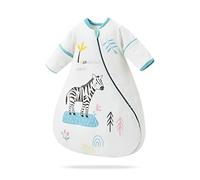 SONARIN Gigoteuse Bébé avec Manches Amovible,2.5 Tog 100% Coton Turbulette Gigoteuse pour Tout-Petits Sac de Couchage pour Bébé Fille Garçon de 3 Mois à 4 Ans Chaud et Respirant(Zèbre),M,80CM
