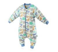 SONARIN Gigoteuse pour bébé-2.5 Tog,Mince,Manches Amovibles, En coton bio Très Douce et Chaud,Turbulette Hiver pour bébé,Différentes Tailles de 6 mois à 6 ans, Bleu elephant, L (48-72 mois) 100cm
