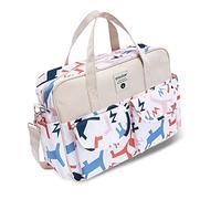 SONARIN Grande Capacité Sac à Langer Multifonction pour Bébé - Fourre-tout Bandoulière de Maternité et Voyage avec Bretelles & Matelas à Langer (Carrousel)