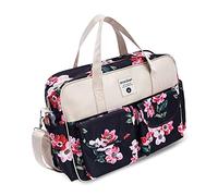 SONARIN Grande Capacité Sac à Langer Multifonction pour Bébé - Fourre-tout, Bandoulière, Maternité, Voyage avec Bretelles & Matelas à Langer (Fleurs Aquarelles)