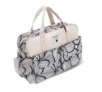 SONARIN Grande Capacité Sac à Langer pour Bébé Fourre-tout,Sac à Langer Bandoulière Bébé Multifonction Sac de Maternité Sac à Couches de Voyage avec Bretelles & Matelas à Langer(Pétales Noir & Blanc)