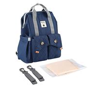 SONARIN Grande Capacité Sacs à Dos à Langer pour Bébé,Sacs à Langer Multifonction Sac à Couches de Voyage Imperméable Léger avec Matelas à Langer & Crochets de Poussette pour Mère & Papa(Bleu)