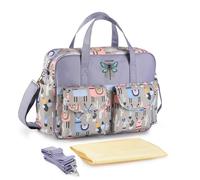 SONARIN Léger Grande Capacité Sac à Langer Bandoulière pour Bébé, Imperméable Fourre-tout de Maternité avec Matelas à Langer pour Voyage (Alpaga Gris)