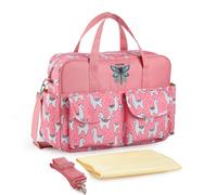 SONARIN Léger Grande Capacité Sac à Langer pour Bébé Fourre-tout,Sac à Langer Bandoulière Bébé Imperméable Sac de Maternité Sac à Couches de Voyage avec Matelas à Langer(Alpaga Rose)