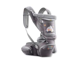 SONARIN Léger Multifonctionnel Porte-bébé avec Siège à Hanche,Porte Bébé Ergonomique Respirant Avant et Arrière Porte-bébé Echarpe de Portage Multiposition pour 0-36 Mois(Gris)
