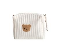 SONARIN Léger Sac de Rangement pour Poussette,Multifonctionnel Élégante Broderie Organisateur de Poussette Landau Universel Sac de Rangement pour Landau Sac de Maman(Ours, 2 Sangles)