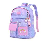 SONARIN Léger Sac D'école Primaire pour Filles,Grande Capacité Sac à Dos pour Enfants Imperméable Sac à Dos Scolaire Primaire Sacs pour L'école Filles Sac D'école Sac de Livre(Violet)